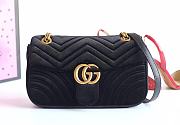 Forubags Gucci GG Marmont Black velvet small bag 25.5x15x7cm - 1