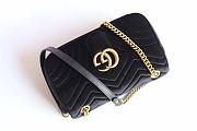 Forubags Gucci GG Marmont Black velvet small bag 25.5x15x7cm - 5