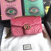 Forubags Gucci GG Marmont Pink Velvet small Bag style 443497 size 25.5x15x7cm - 1