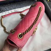 Forubags Gucci GG Marmont Pink Velvet small Bag style 443497 size 25.5x15x7cm - 6