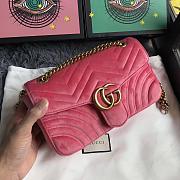 Forubags Gucci GG Marmont Pink Velvet small Bag style 443497 size 25.5x15x7cm - 5