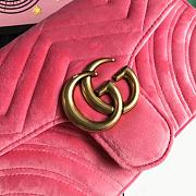 Forubags Gucci GG Marmont Pink Velvet small Bag style 443497 size 25.5x15x7cm - 3