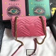 Forubags Gucci GG Marmont Pink Velvet small Bag style 443497 size 25.5x15x7cm - 2