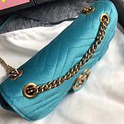 Forubags Gucci GG Marmont Blue Velvet small Bag style 443497 size 25.5x15x7cm - 6