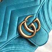 Forubags Gucci GG Marmont Blue Velvet small Bag style 443497 size 25.5x15x7cm - 2