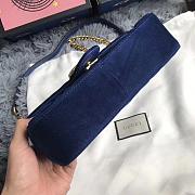 Forubags Gucci GG Marmont Dark Blue Velvet small Bag style 443497 size 25.5x15x7cm - 6