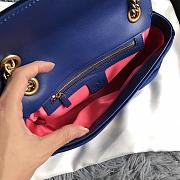 Forubags Gucci GG Marmont Dark Blue Velvet small Bag style 443497 size 25.5x15x7cm - 5