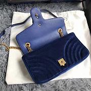 Forubags Gucci GG Marmont Dark Blue Velvet small Bag style 443497 size 25.5x15x7cm - 2