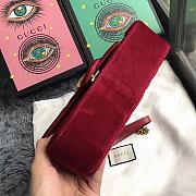 Forubags Gucci GG Marmont Red Velvet small Bag style 443497 size 25.5x15x7cm - 2