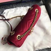 Forubags Gucci GG Marmont Red Velvet small Bag style 443497 size 25.5x15x7cm - 3