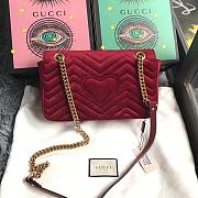 Forubags Gucci GG Marmont Red Velvet small Bag style 443497 size 25.5x15x7cm - 6