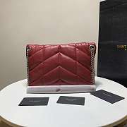 YSL LOULOU PUFFER LAMBSKIN BAG IN RED 577476 29x17x11CM - 6