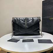 YSL LOULOU PUFFER LAMBSKIN BAG IN BLACK 577476 29x17x11CM - 1