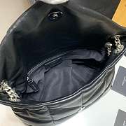 YSL LOULOU PUFFER LAMBSKIN BAG IN BLACK 577476 29x17x11CM - 3