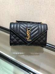 Forubags YSL black caviar Leather Small envelope bag 21x13x6cm - 1