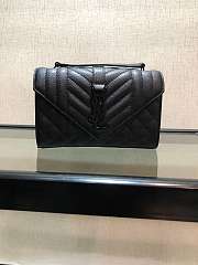 Forubags YSL black caviar Leather Small envelope chain bag 21x13x6cm - 5