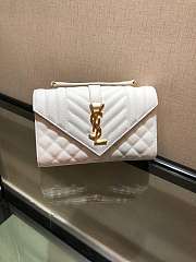 Forubags YSL white caviar Leather Small envelope bag 21x13x6cm - 1