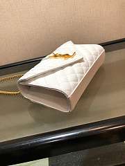 Forubags YSL white caviar Leather Small envelope bag 21x13x6cm - 6