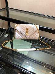 Forubags YSL white caviar Leather Small envelope bag 21x13x6cm - 3