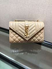 Forubags YSL beige caviar Leather Small envelope bag 21x13x6cm - 1