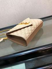 Forubags YSL beige caviar Leather Small envelope bag 21x13x6cm - 4