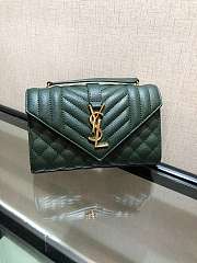 Forubags YSL green caviar Leather Small envelope bag 21x13x6cm - 1