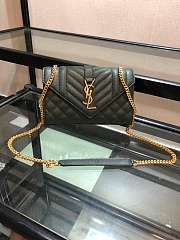 Forubags YSL green caviar Leather Small envelope bag 21x13x6cm - 4