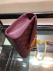 Forubags YSL burgundy caviar Leather Small envelope bag 21x13x6cm - 2