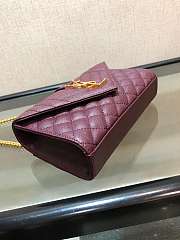 Forubags YSL burgundy caviar Leather Small envelope bag 21x13x6cm - 3