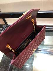 Forubags YSL burgundy caviar Leather Small envelope bag 21x13x6cm - 4