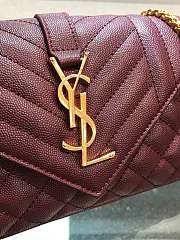 Forubags YSL burgundy caviar Leather Small envelope bag 21x13x6cm - 5