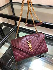 Forubags YSL burgundy caviar Leather Small envelope bag 21x13x6cm - 6