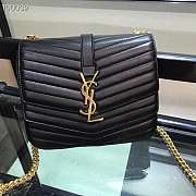 SAINT LAURENT SULPICE SMALL IN BLACK MATELASSÉ LAMBSKIN MONOGRAM BAG - 1