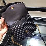 SAINT LAURENT SULPICE SMALL IN BLACK MATELASSÉ LAMBSKIN MONOGRAM BAG - 5