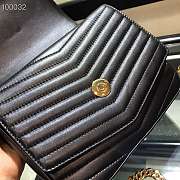 SAINT LAURENT SULPICE SMALL IN BLACK MATELASSÉ LAMBSKIN MONOGRAM BAG - 2