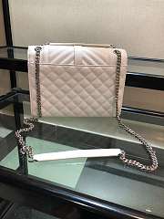 Forubags Saint Laurent cavair calfskin chain bag in white with silver hardware 24*17.5*7cm - 3