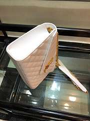 Forubags Saint Laurent Cavair Calfskin Chain Bag In White With Gold Hardware 24*17.5*7cm - 3