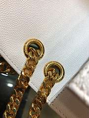 Forubags Saint Laurent Cavair Calfskin Chain Bag In White With Gold Hardware 24*17.5*7cm - 6