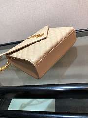 Forubags Saint Laurent Cavair Calfskin Chain Bag In Beige With Gold Hardware 24*17.5*7cm - 5