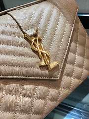 Forubags Saint Laurent Cavair Calfskin Chain Bag In Beige With Gold Hardware 24*17.5*7cm - 2