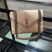 Forubags Saint Laurent Cavair Calfskin Chain Bag In Beige With Silver Hardware 24*17.5*7cm - 3