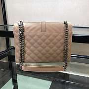 Forubags Saint Laurent Cavair Calfskin Chain Bag In Beige With Silver Hardware 24*17.5*7cm - 6