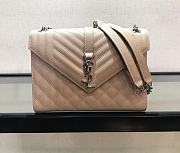 Forubags Saint Laurent Cavair Calfskin Chain Bag In Beige With Silver Hardware 24*17.5*7cm - 1