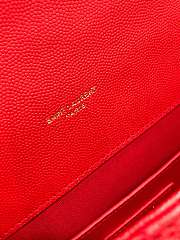 Forubags Saint Laurent Cavair Calfskin Chain Bag In Red With Gold Hardware 24*17.5*7cm - 2