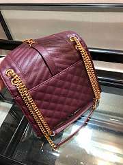 Forubags Saint Laurent Cavair Calfskin Chain Bag In Burgundy With Gold Hardware 24*17.5*7cm - 2