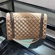YSL ENVELOPE LARGE BAG IN GRAIN BEIGE LEATHER SILVER HARDWARE 31*22*7.5CM - 3