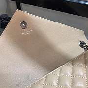 YSL ENVELOPE LARGE BAG IN GRAIN BEIGE LEATHER SILVER HARDWARE 31*22*7.5CM - 5