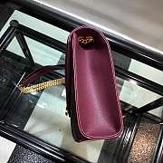 YSL COLLEGE LARGE BAG IN GRAIN BURGUNDY LEATHER GOLD HARDWARE 31*22*7.5CM  - 2