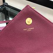 YSL COLLEGE LARGE BAG IN GRAIN BURGUNDY LEATHER GOLD HARDWARE 31*22*7.5CM  - 6