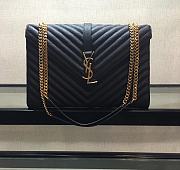 YSL COLLEGE LARGE BAG IN GRAIN BLACK LEATHER GOLD HARDWARE 31*22*7.5CM - 1